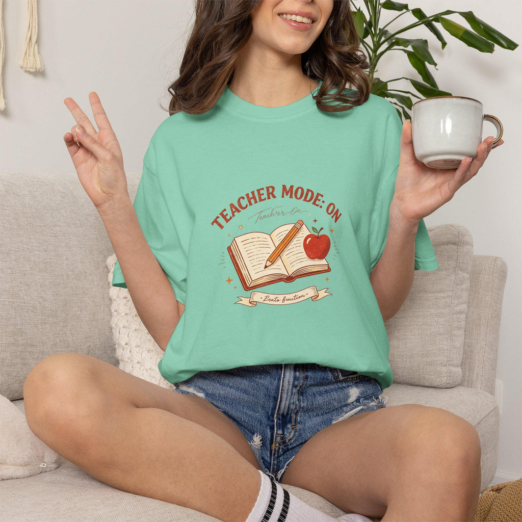 Teacher Mode On Book And Apple T-Shirt