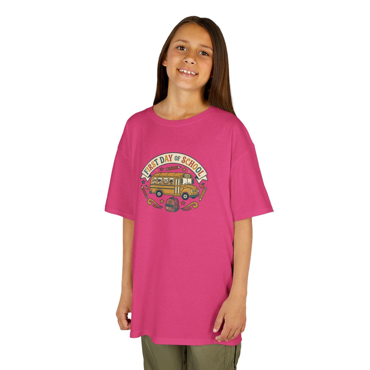 First Day of School School Bus Kids T-Shirt | Back to School, Cute Bus Design