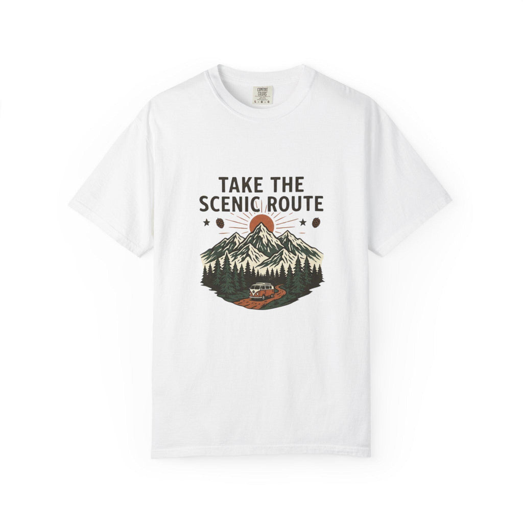 Take the Scenic Route T-shirt | Mountain Road Sunset Graphic