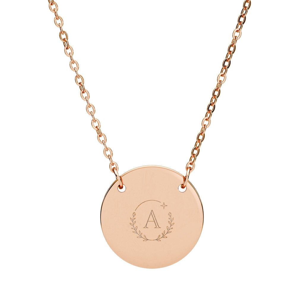Engraved Fingerprint Circle Necklace | Personalized Disc Pendant