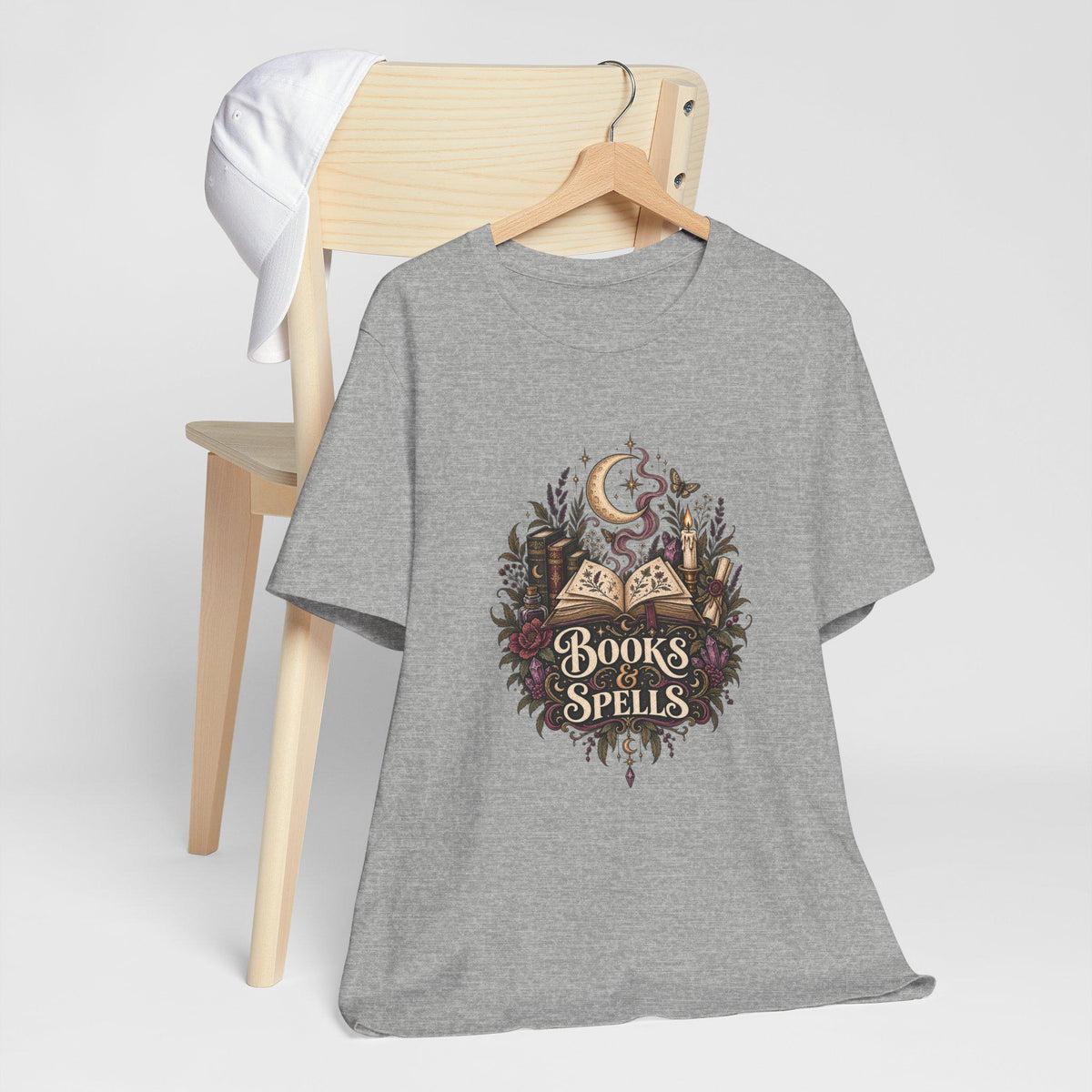 Books & Spells T-Shirt | Witchy Magic Book Design