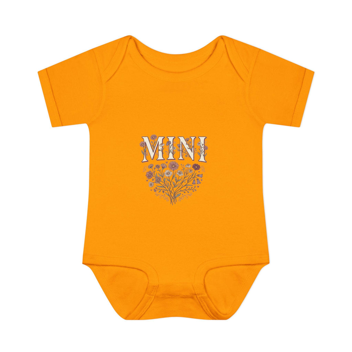 Mini floral heart Infant Bodysuit | baby onesie with floral 'MINI' design