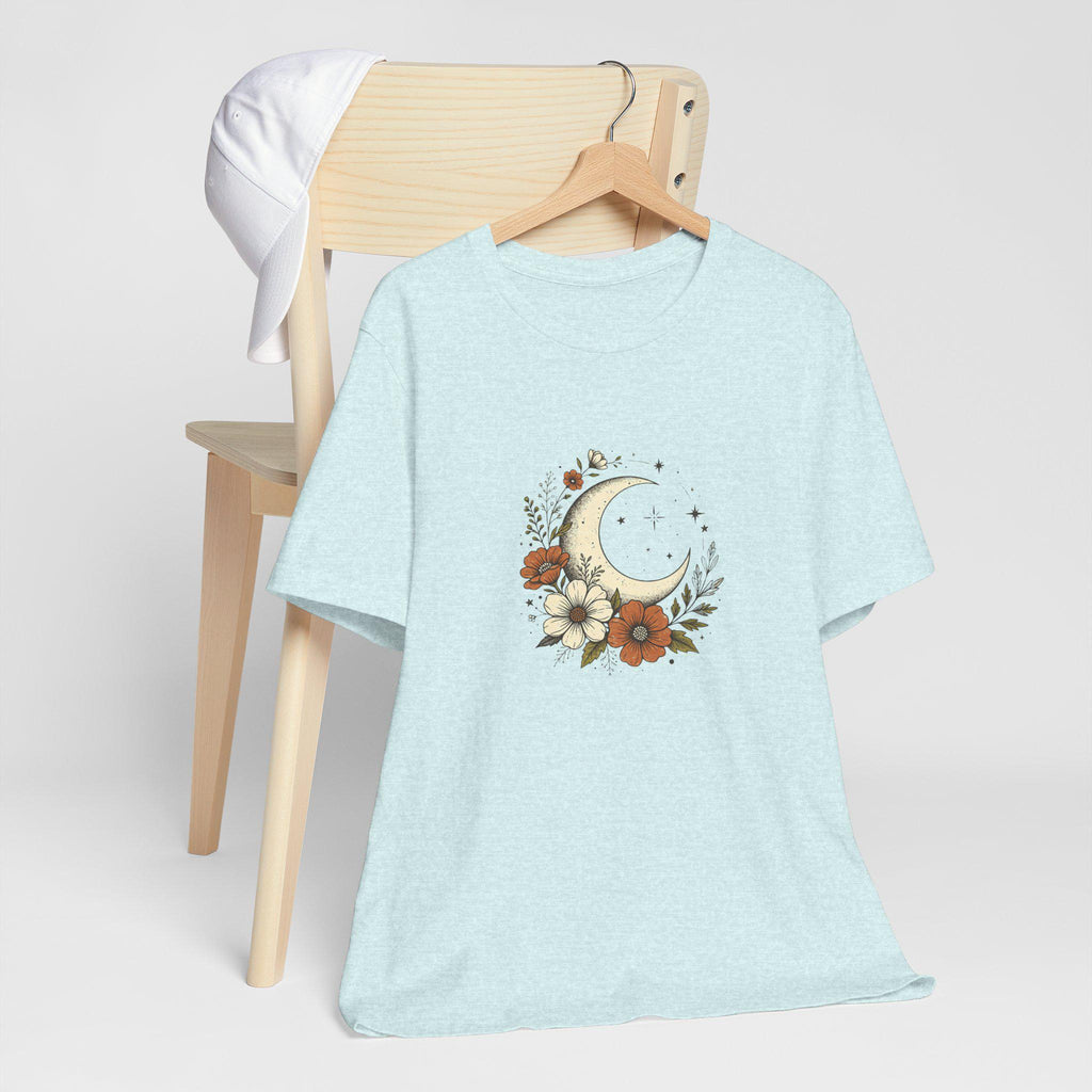 Crescent Moon Floral Tee | Boho Moon Flower T-Shirt