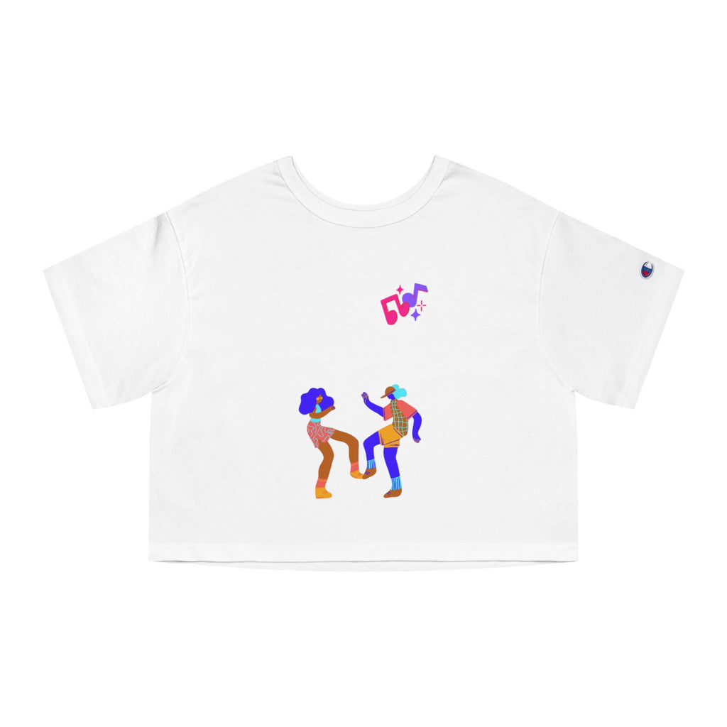 Dancing Couple Cropped T-Shirt | Retro Music Illustration