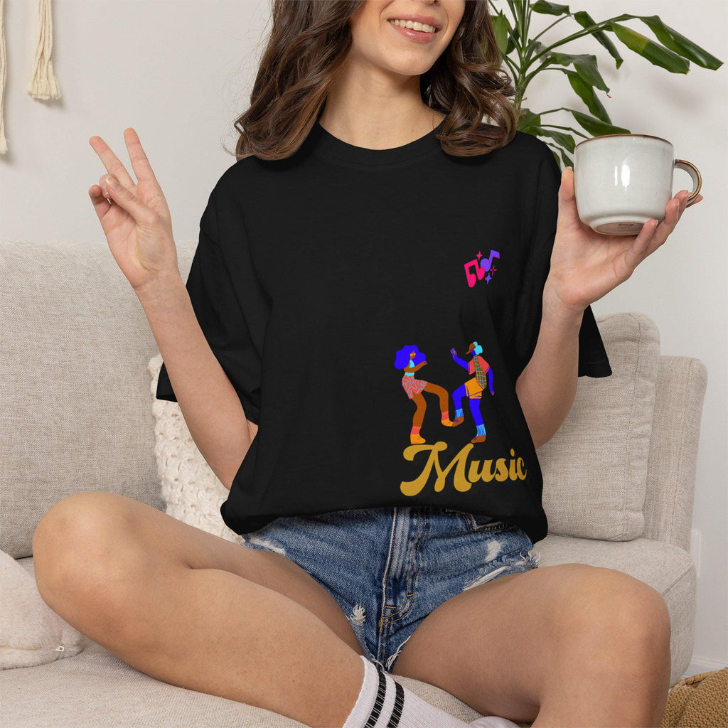 Retro Dancing Couple Music T-Shirt | Colorful Funk Illustration