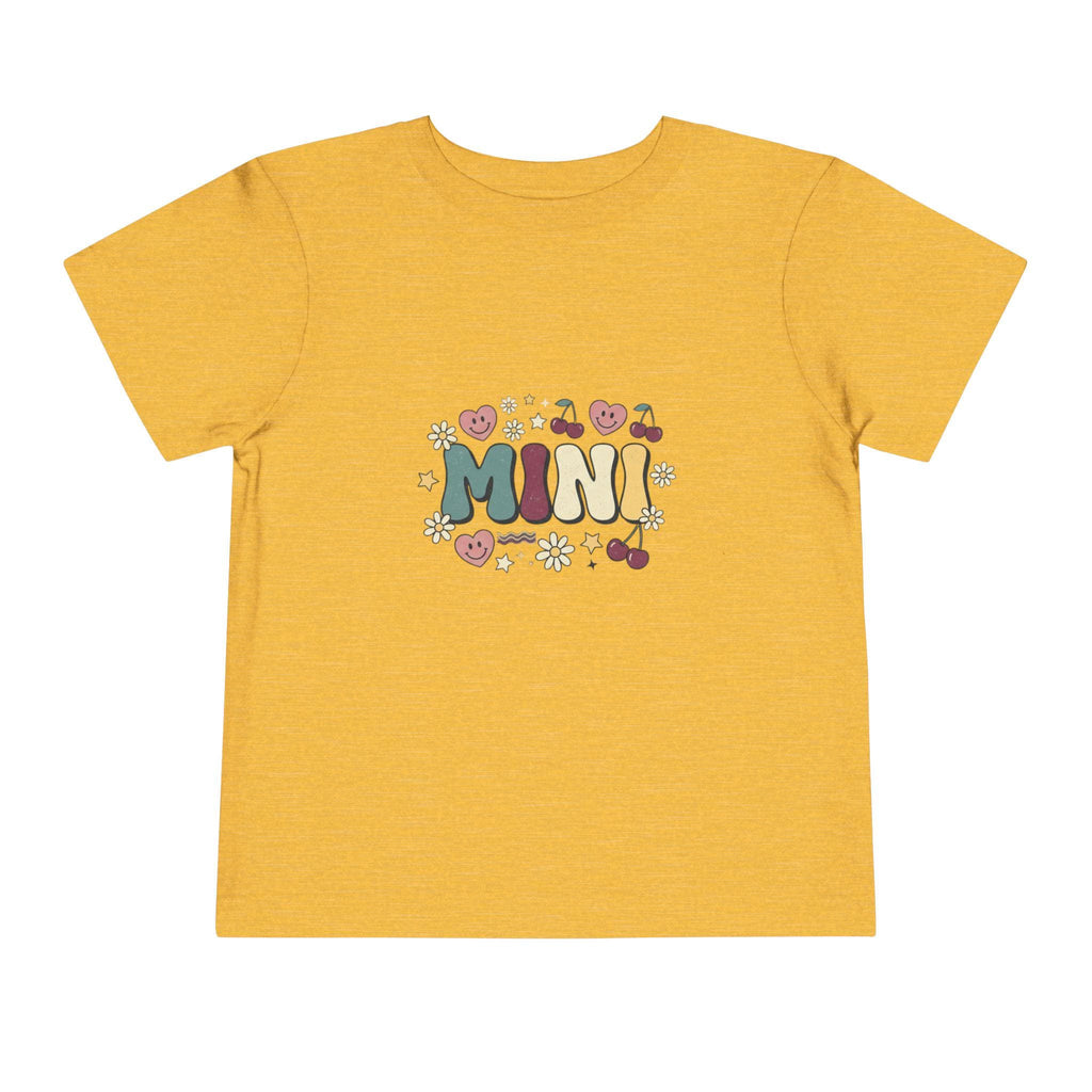 MINI floral lettering toddler tee | retro cherries hearts daisies