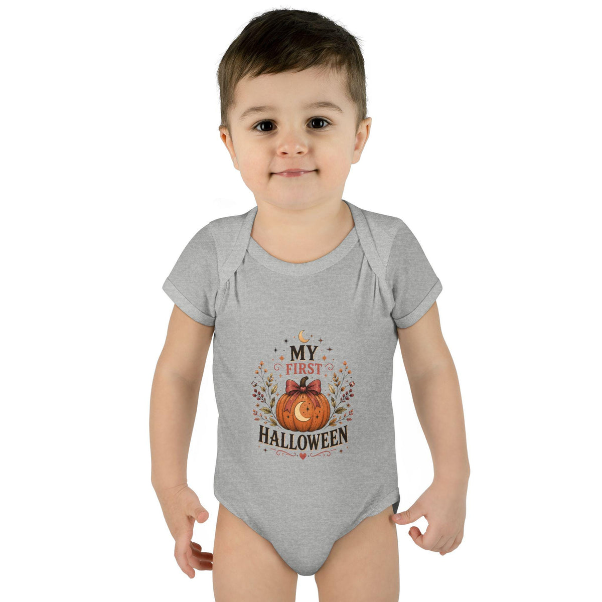 My First Halloween Infant Bodysuit | Pumpkin Illustration