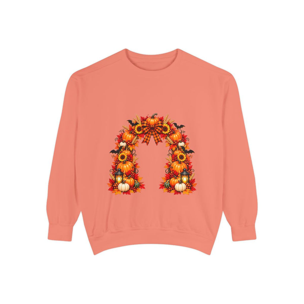 Fall Floral Wreath Sweatshirt | Autumn Sunflowers Pumpkins