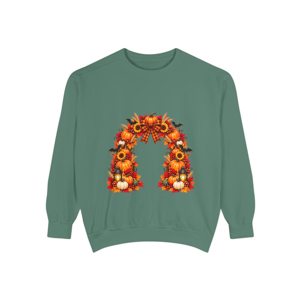 Fall Floral Wreath Sweatshirt | Autumn Sunflowers Pumpkins