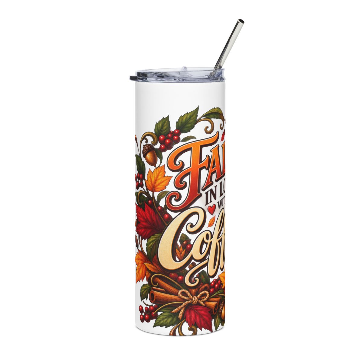 Fall in Love with Coffee Tumbler | 20oz Stainless Steel Fall Travel Cup