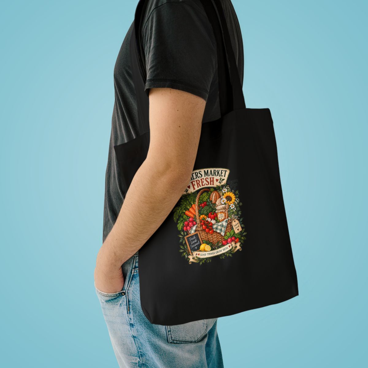 Farmers Market Fresh Produce Tote Bag | Vegetable Harvest Market Tote