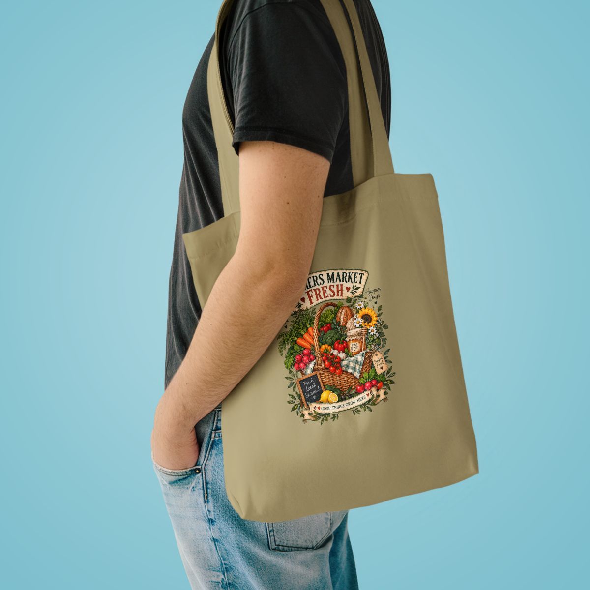 Farmers Market Fresh Produce Tote Bag | Vegetable Harvest Market Tote