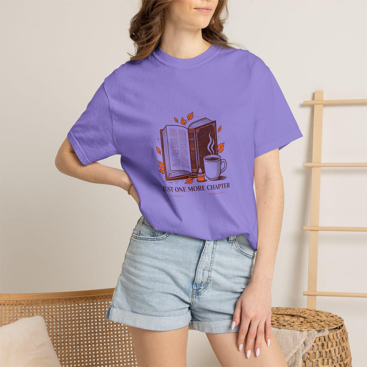 Just One More Chapter T-Shirt | Book Lover Tee, Coffee & Books Design