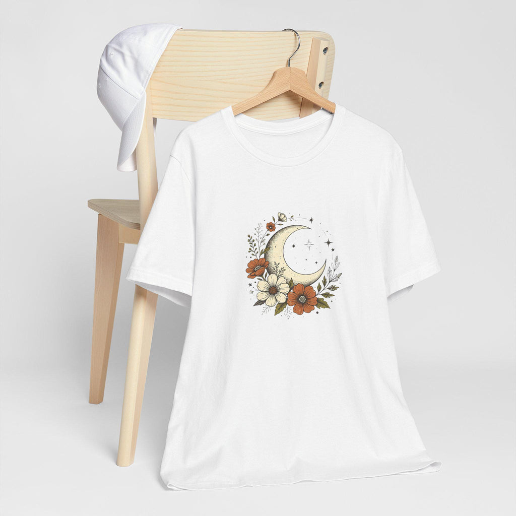Crescent Moon Floral Tee | Boho Moon Flower T-Shirt