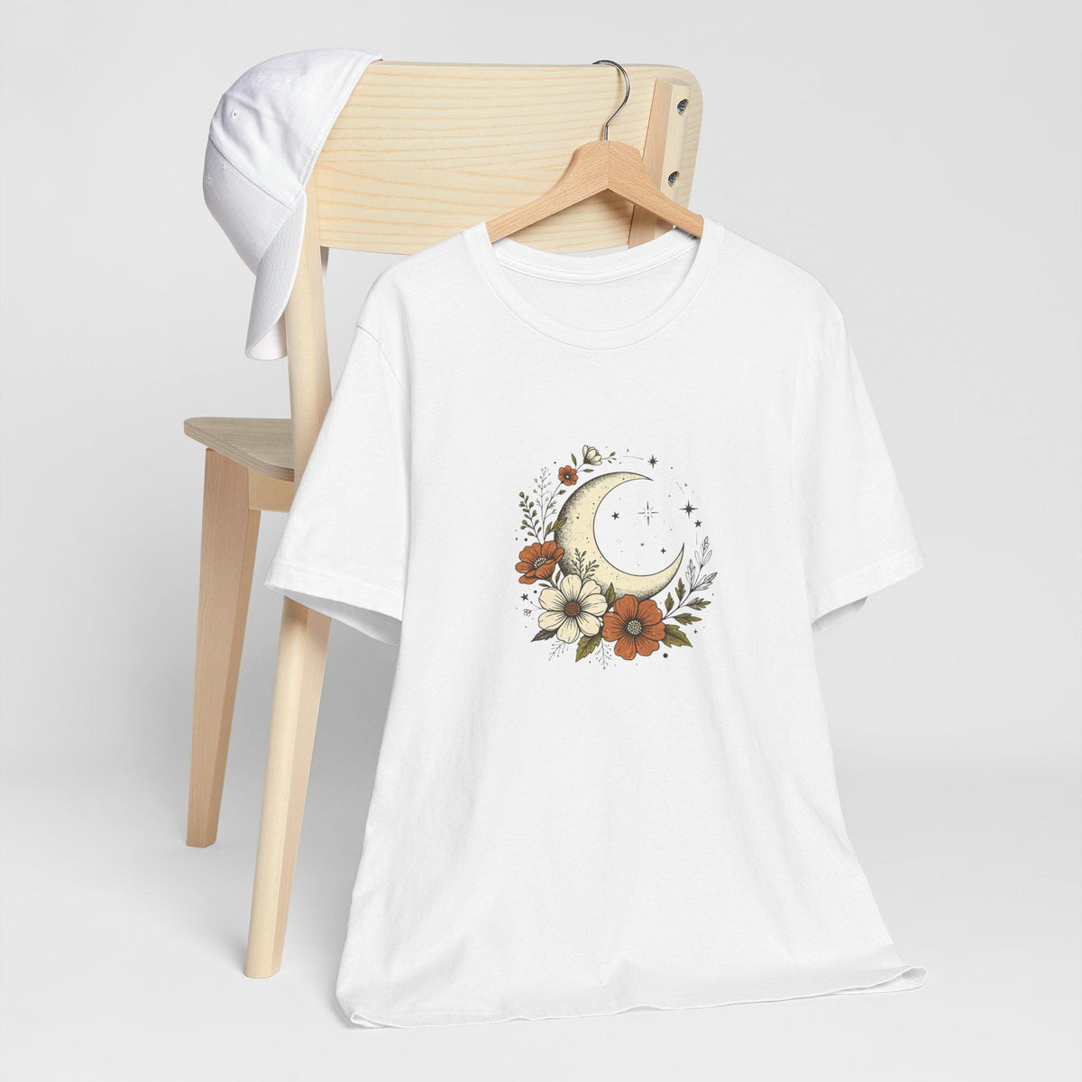 Crescent Moon Floral Tee | Boho Moon Flower T-Shirt
