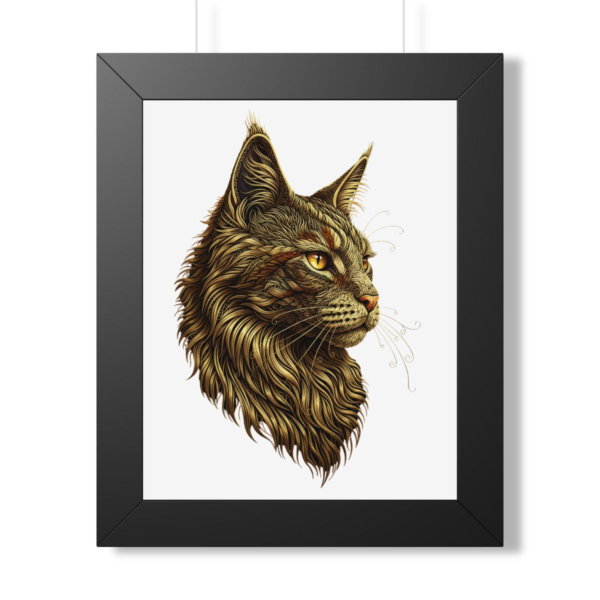 Majestic Lynx Head Framed Vertical Poster | Wildlife Art Print