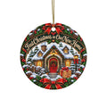 First Christmas in Our New Home Ceramic Ornament | Round Christmas House Decoration