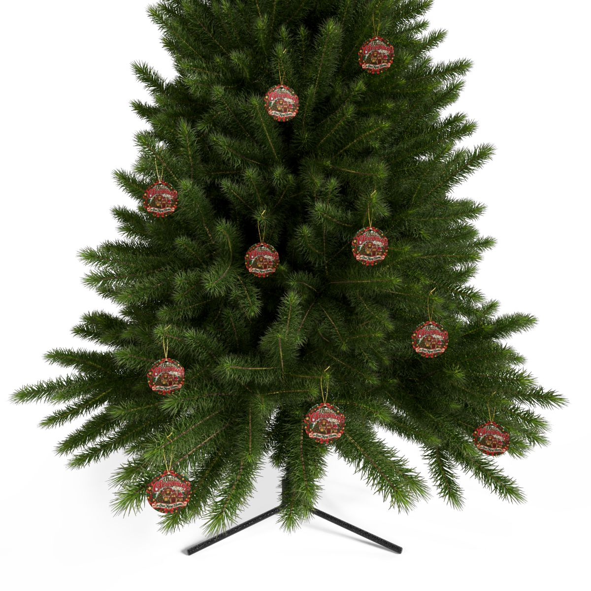 First Christmas in Our New Home Ceramic Ornament | Round Holiday Decoration