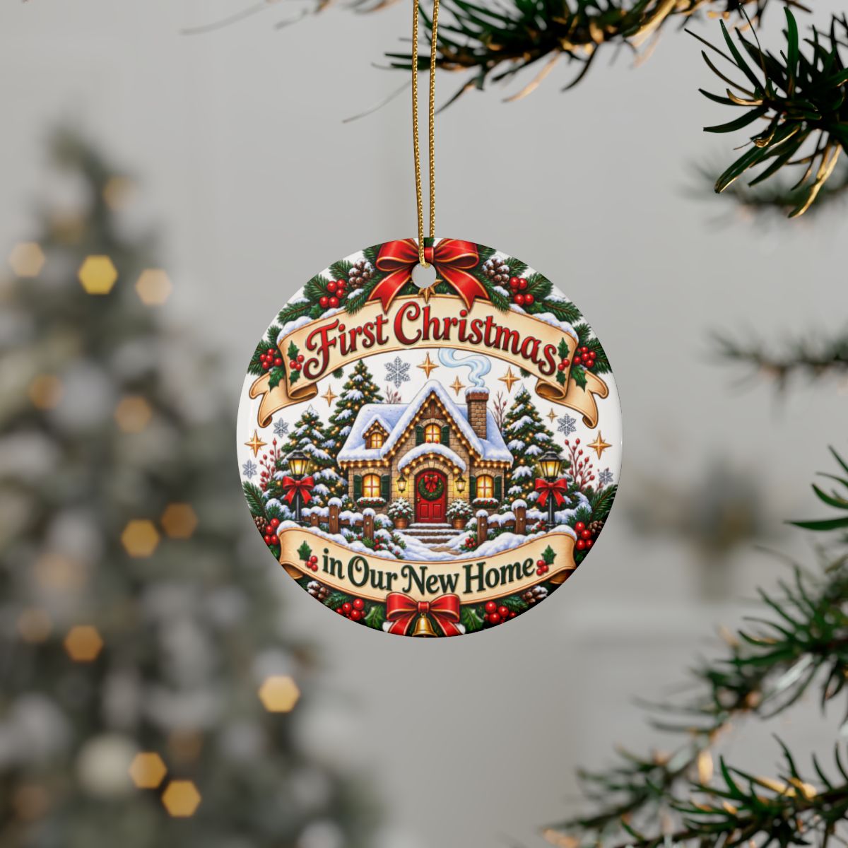 First Christmas in Our New Home Ornament | Ceramic Christmas Ornament