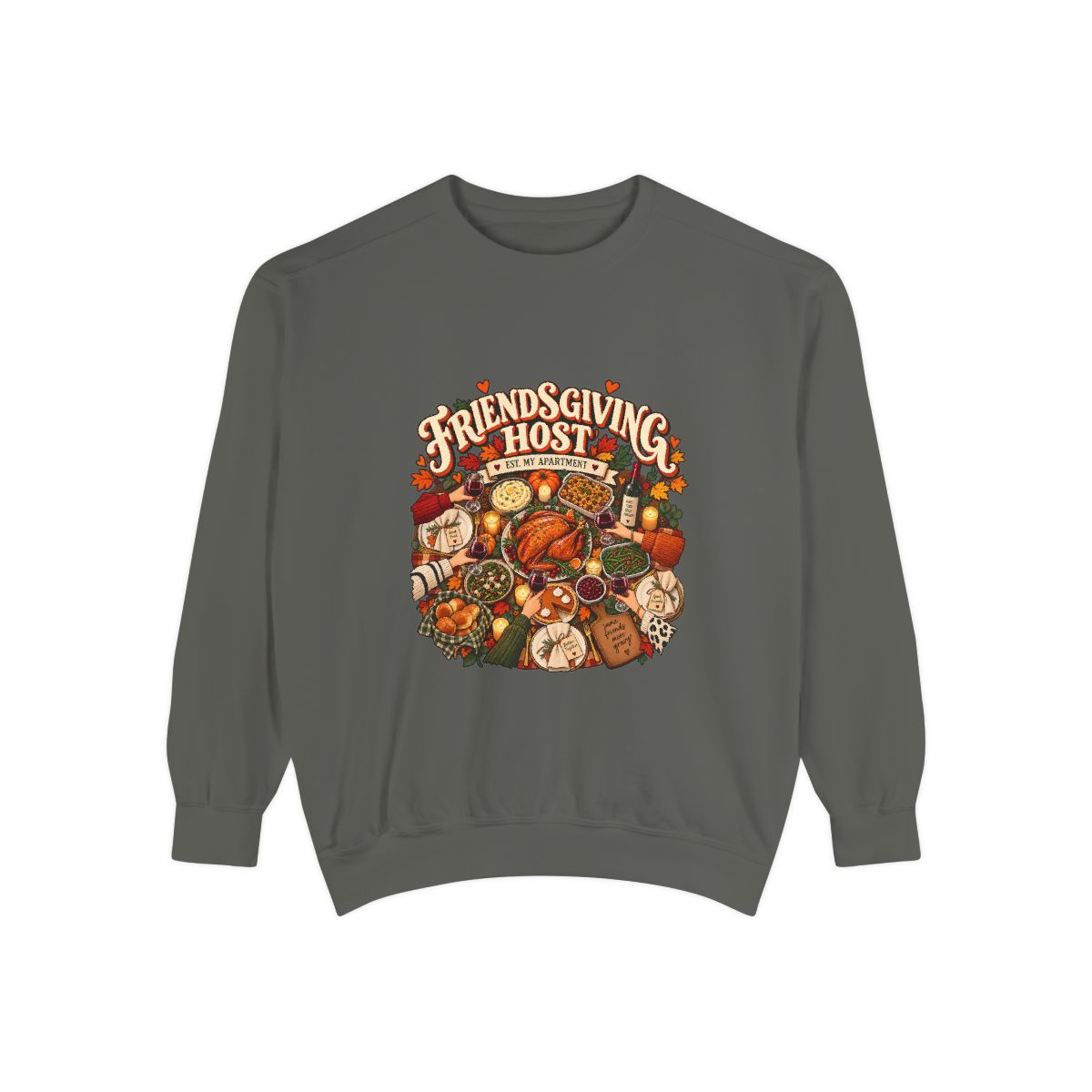 Friendsgiving Host Sweatshirt | Thanksgiving Harvest Turkey Cornucopia