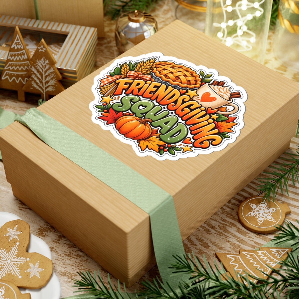 Friendsgiving Squad Sticker | Fall Pumpkin Pie, Hot Cocoa, Autumn Leaves