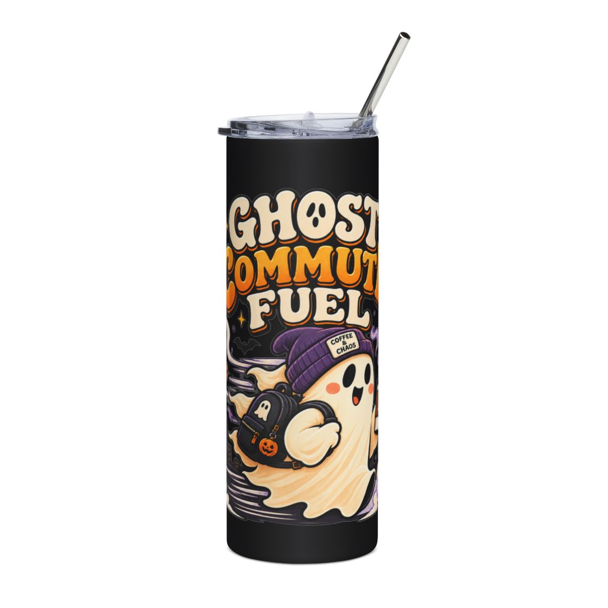 Ghost Commuter Fuel Tumbler | Halloween Ghost Travel Mug