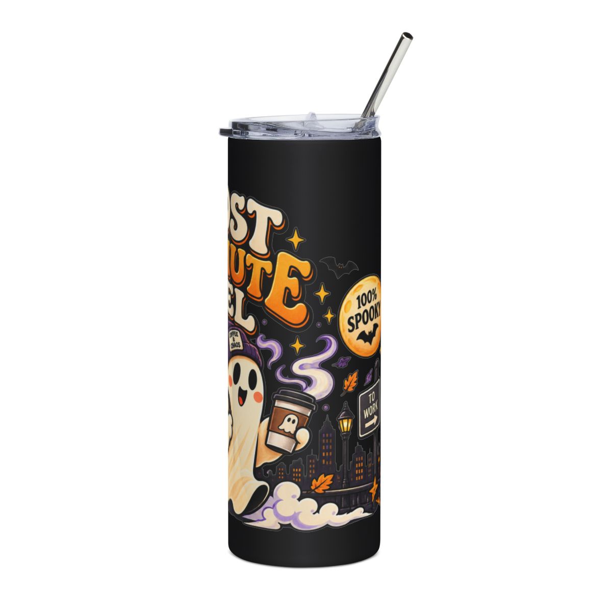 Ghost Commuter Fuel Tumbler | Halloween Ghost Travel Mug