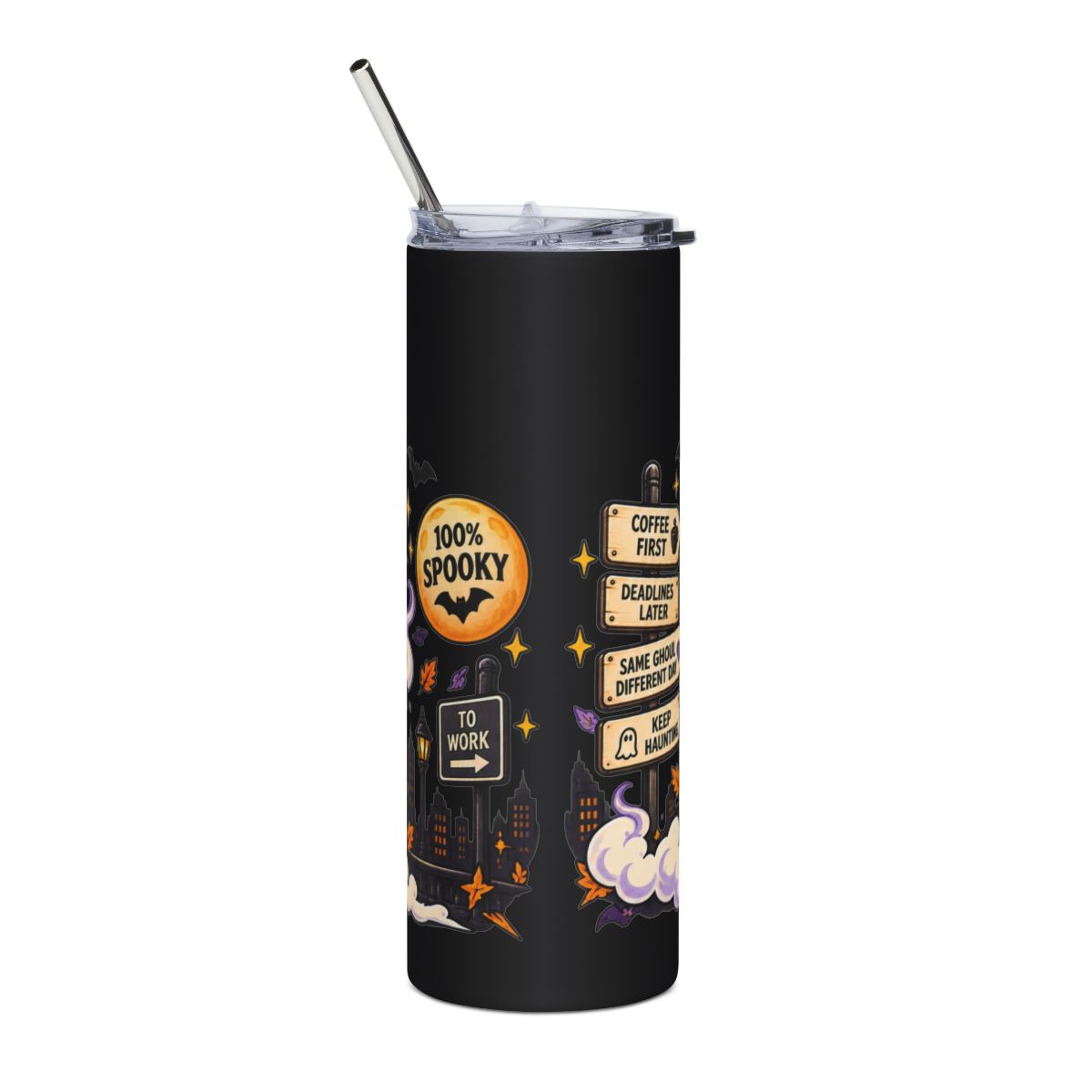 Ghost Commuter Fuel Tumbler | Halloween Ghost Travel Mug
