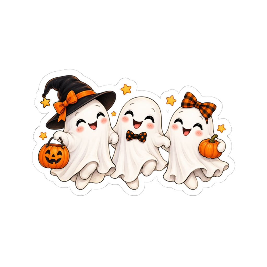 Ghost Trio Sticker | Cute Halloween Ghosts Trick or Treat Vinyl Decal