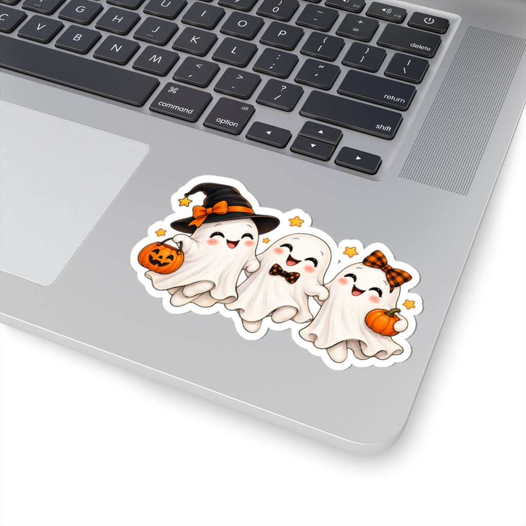 Ghost Trio Sticker | Cute Halloween Ghosts Trick or Treat Vinyl Decal