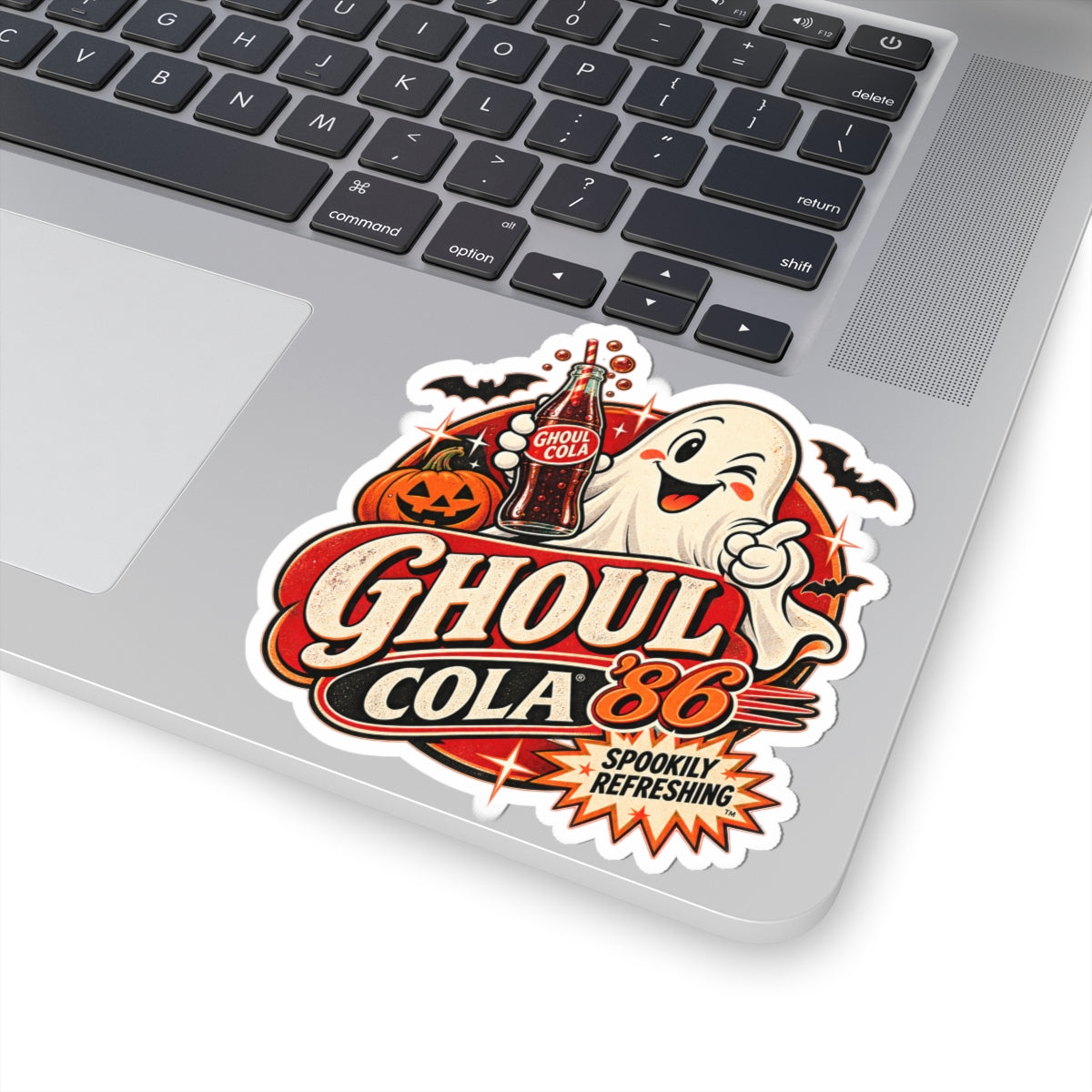 Ghoul Cola '86 Kiss-Cut Sticker | Retro Ghost Soda Bottle Halloween Sticker