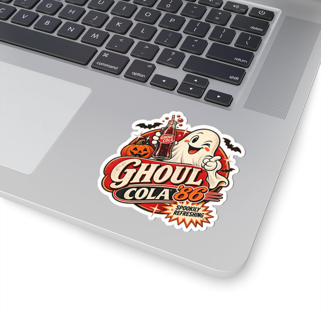 Ghoul Cola '86 Kiss-Cut Sticker | Retro Ghost Soda Bottle Halloween Sticker