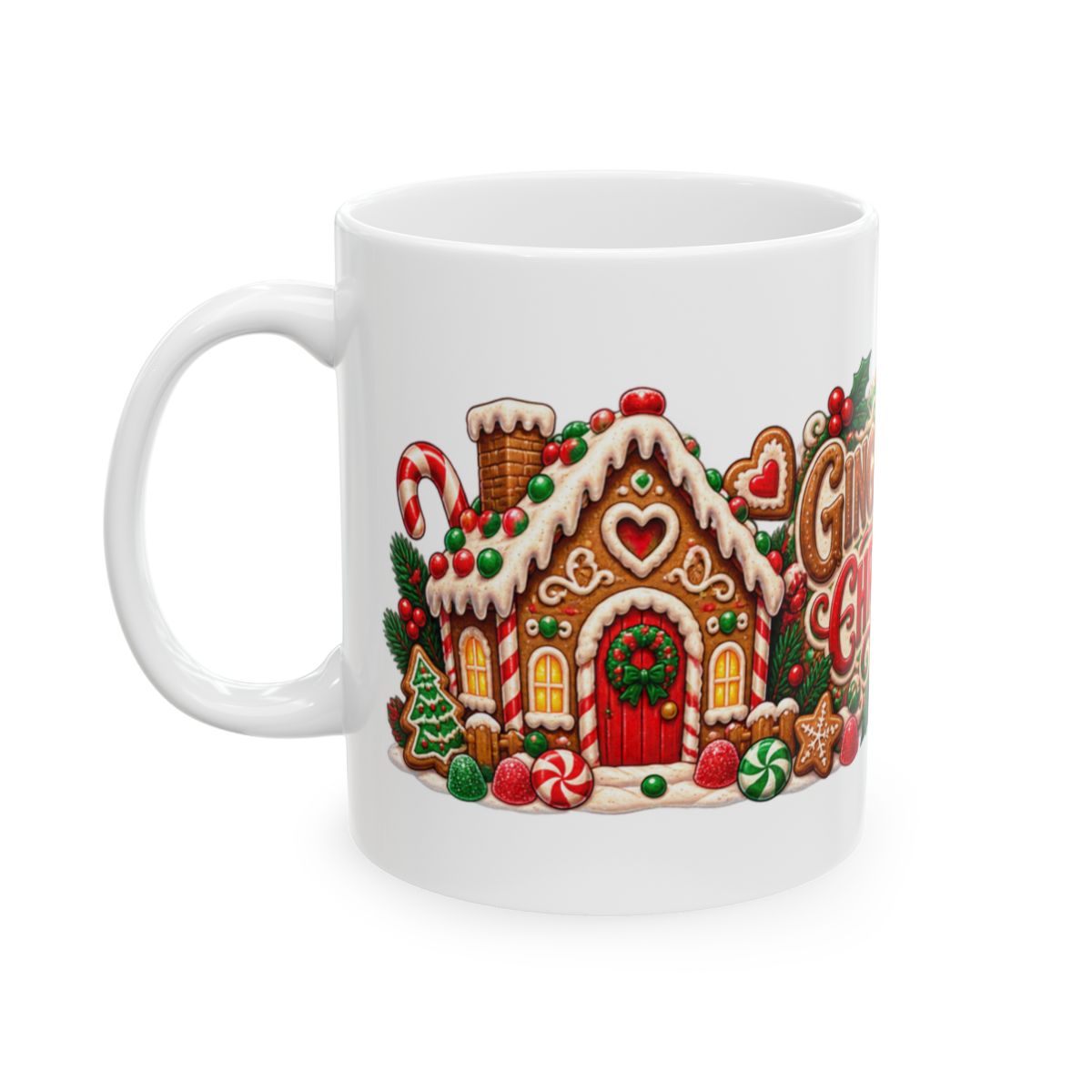 Gingerbread Christmas Mug | Ceramic Holiday Coffee Cup