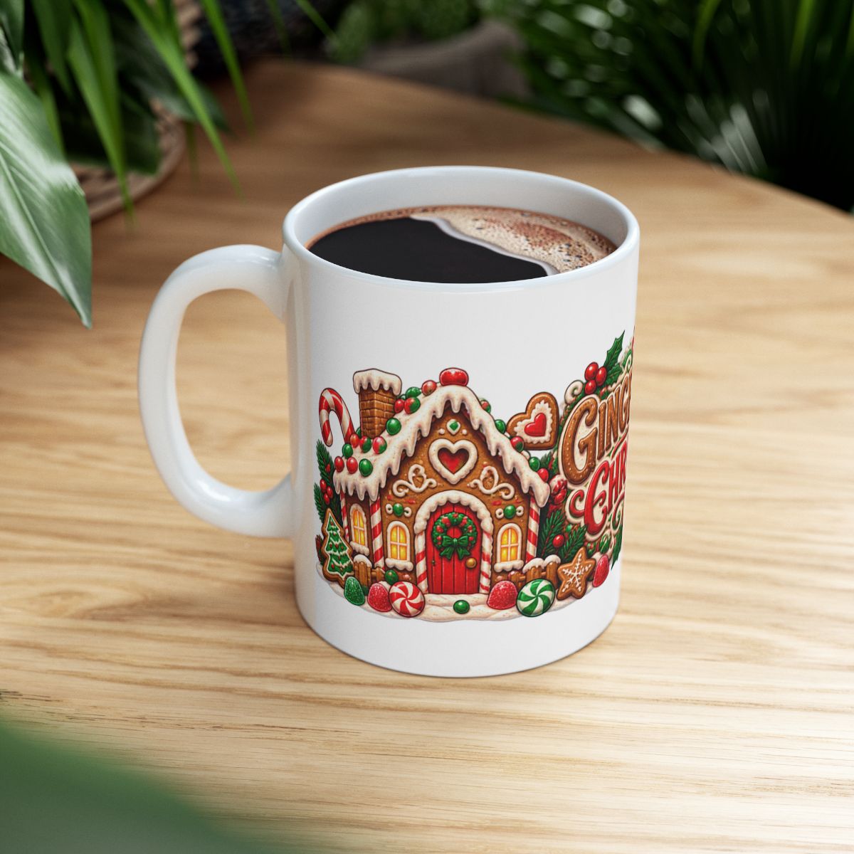 Gingerbread Christmas Mug | Ceramic Holiday Coffee Cup
