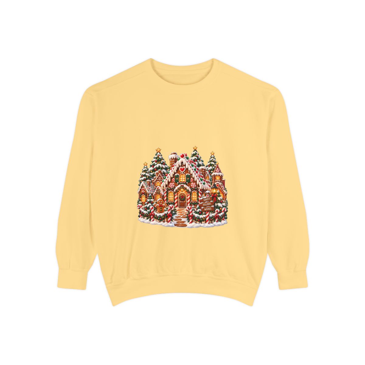 Gingerbread Cottage Sweatshirt | Christmas Holiday Winter Scene
