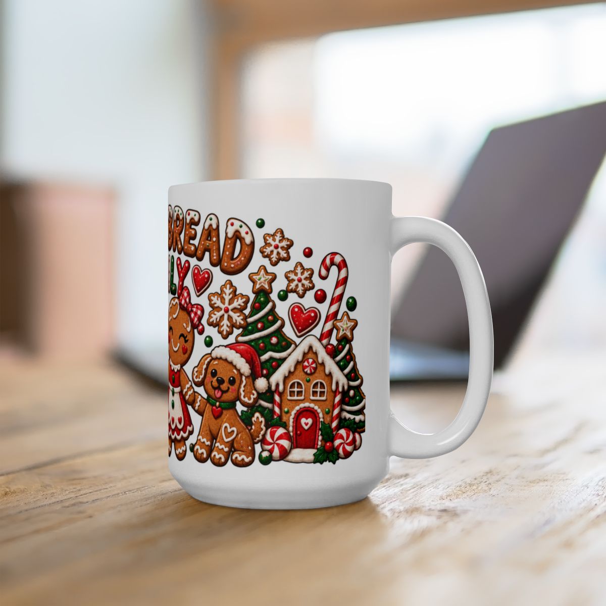 Gingerbread Family Mug | Ceramic Christmas Coffee Cup