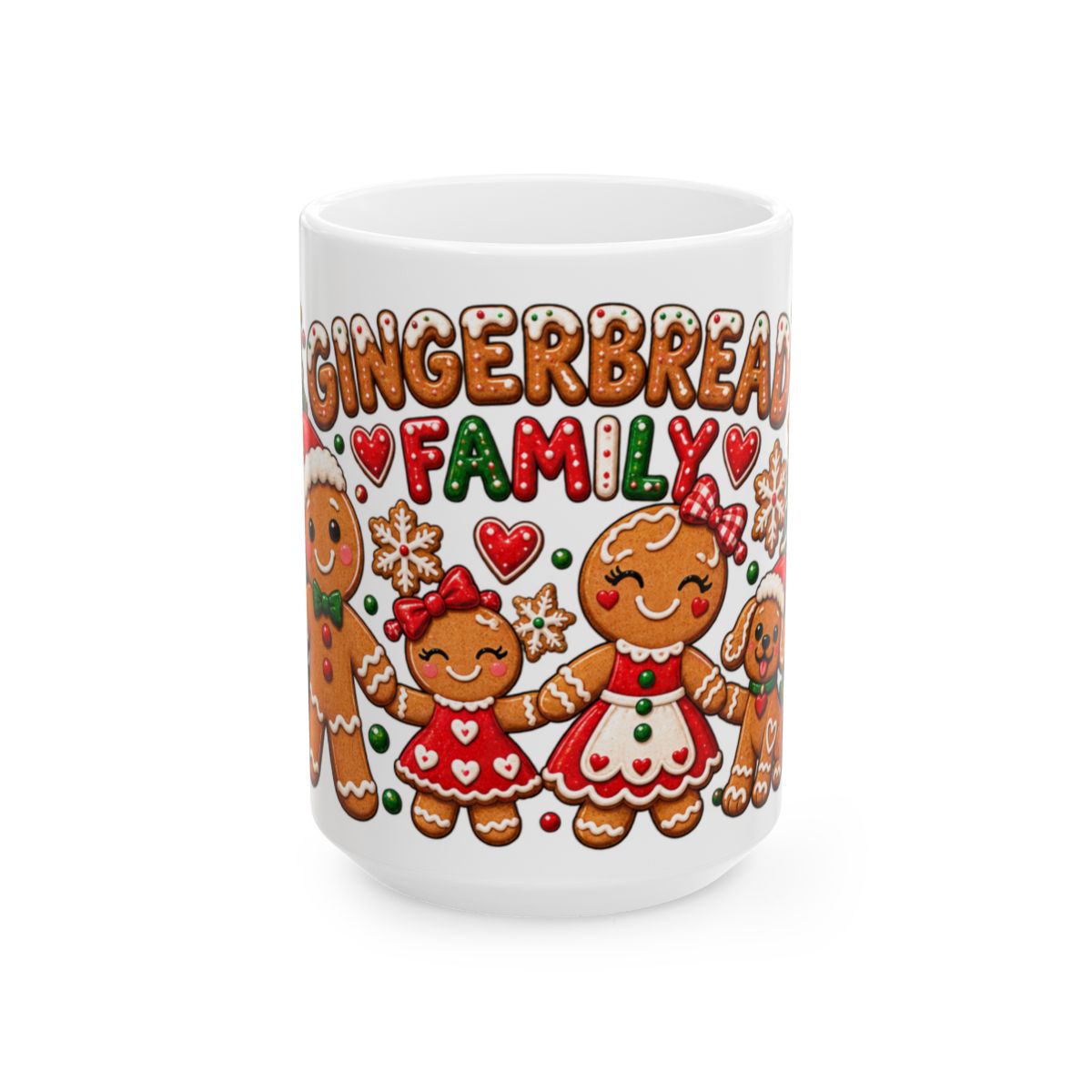 Gingerbread Family Mug | Ceramic Christmas Coffee Cup