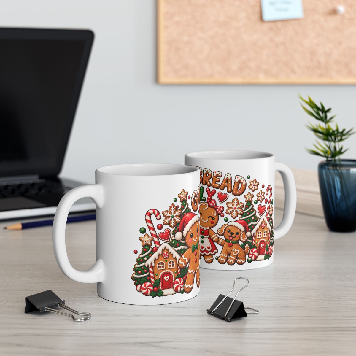 Gingerbread Family Mug | Ceramic Christmas Coffee Cup