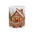 Gingerbread House Christmas Mug | Holiday Cookie Candy Cane Design