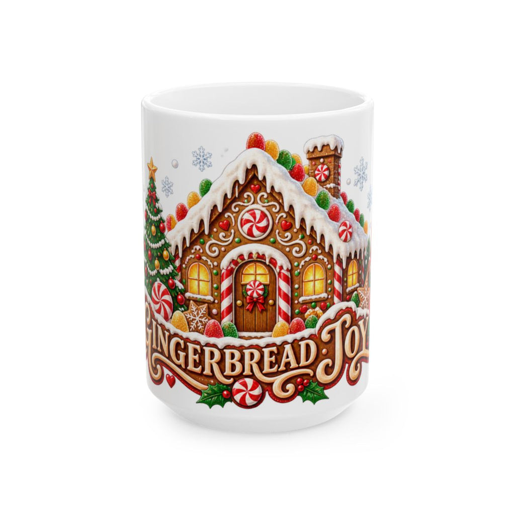 Gingerbread House Christmas Mug | Holiday Cookie Candy Cane Design