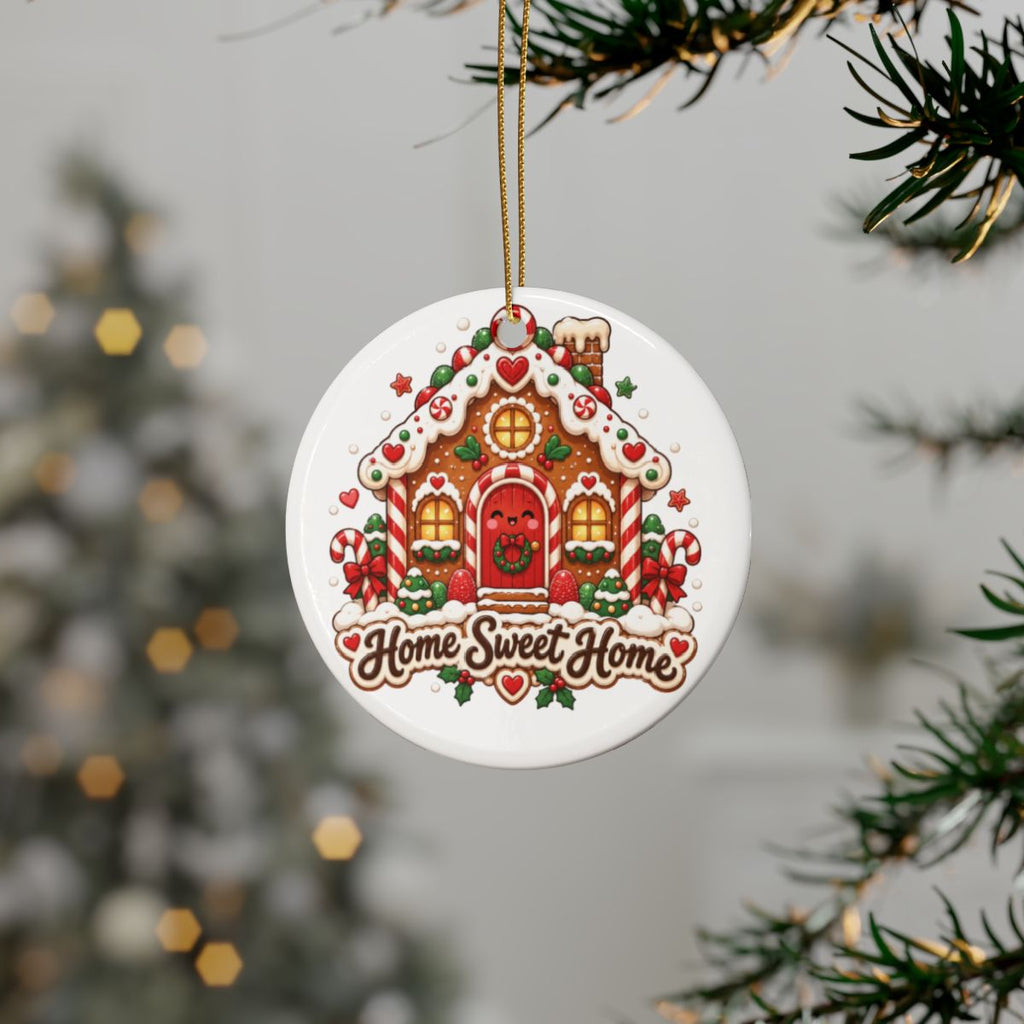 Gingerbread House Home Sweet Home Ornament | Ceramic Ornament