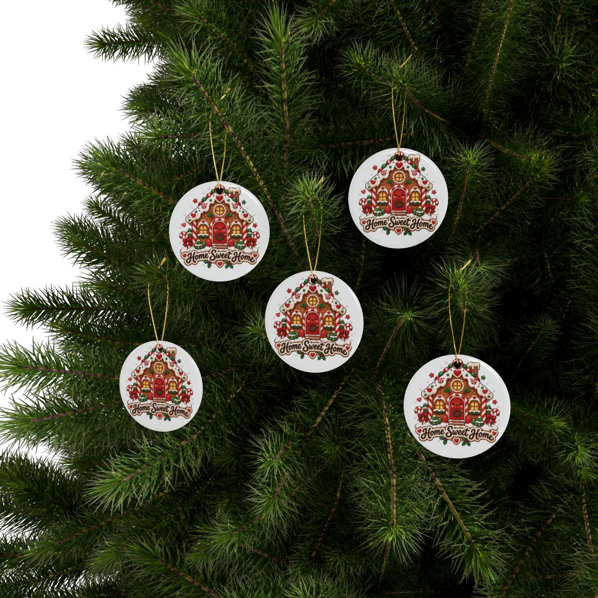 Gingerbread House Home Sweet Home Ornament | Ceramic Ornament
