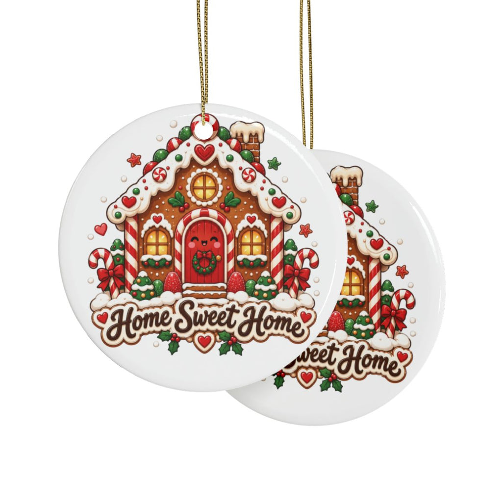 Gingerbread House Home Sweet Home Ornament | Ceramic Ornament