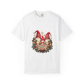 Gnome Couple Christmas Tee | Gnome with Poinsettias T-Shirt
