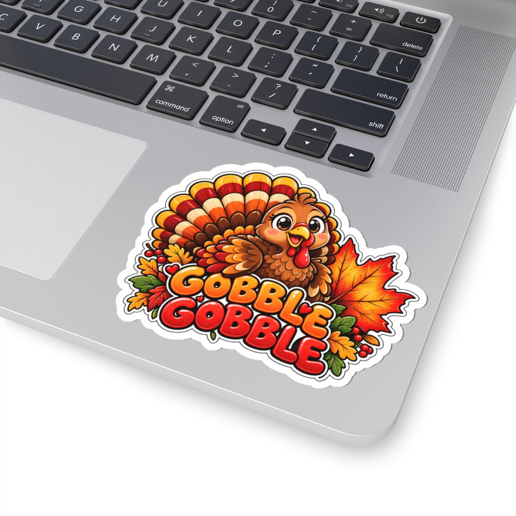 Gobble Gobble Turkey Sticker | Kiss-Cut Thanksgiving Vinyl Sticker