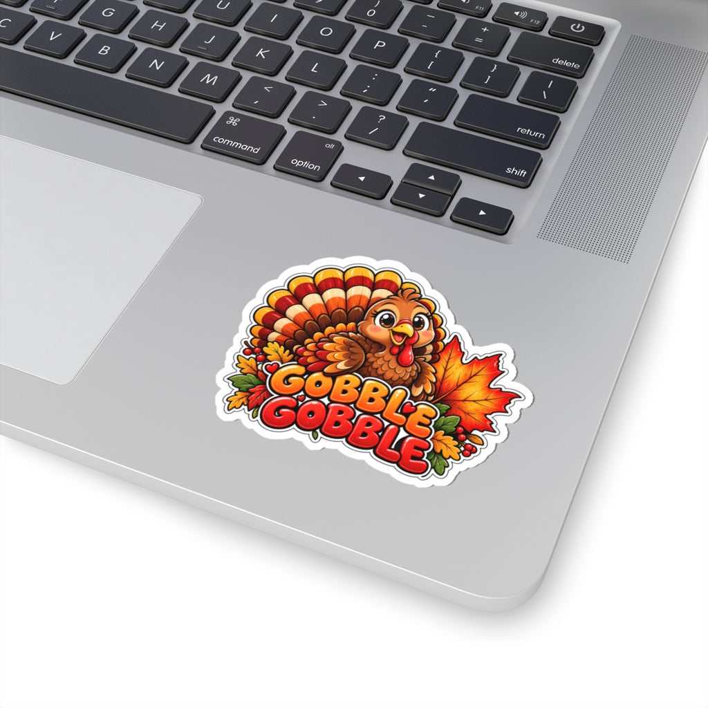 Gobble Gobble Turkey Sticker | Kiss-Cut Thanksgiving Vinyl Sticker