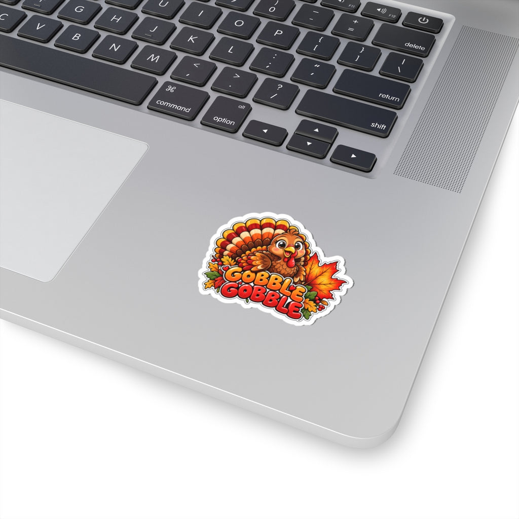 Gobble Gobble Turkey Sticker | Kiss-Cut Thanksgiving Vinyl Sticker