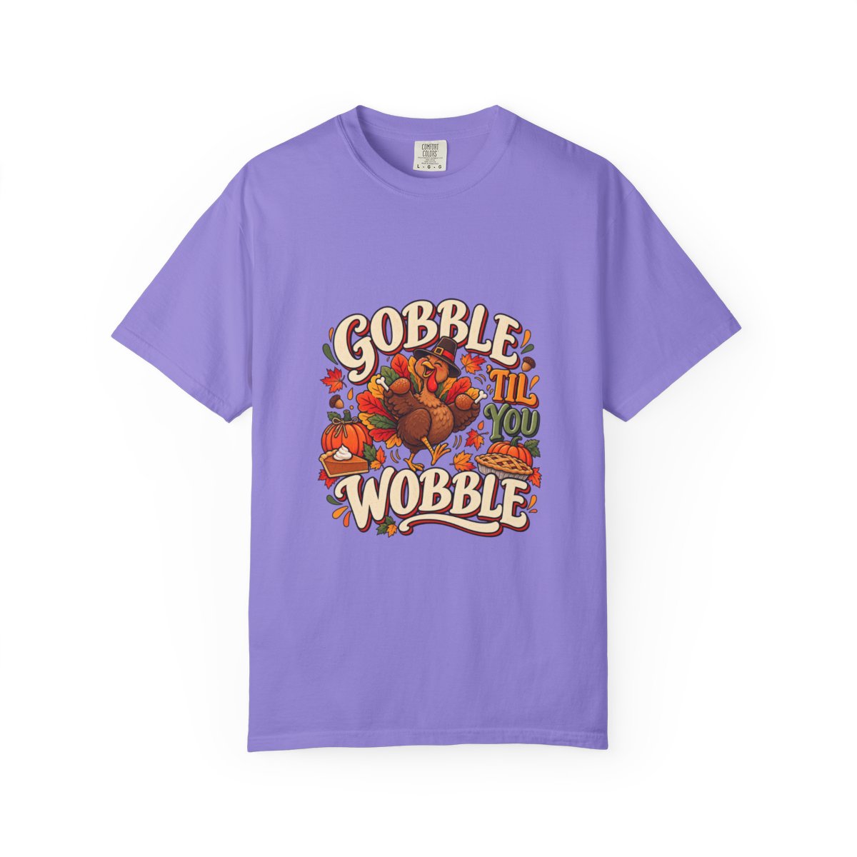 Gobble 'Til You Wobble Thanksgiving Turkey T-shirt | Autumn Pumpkins