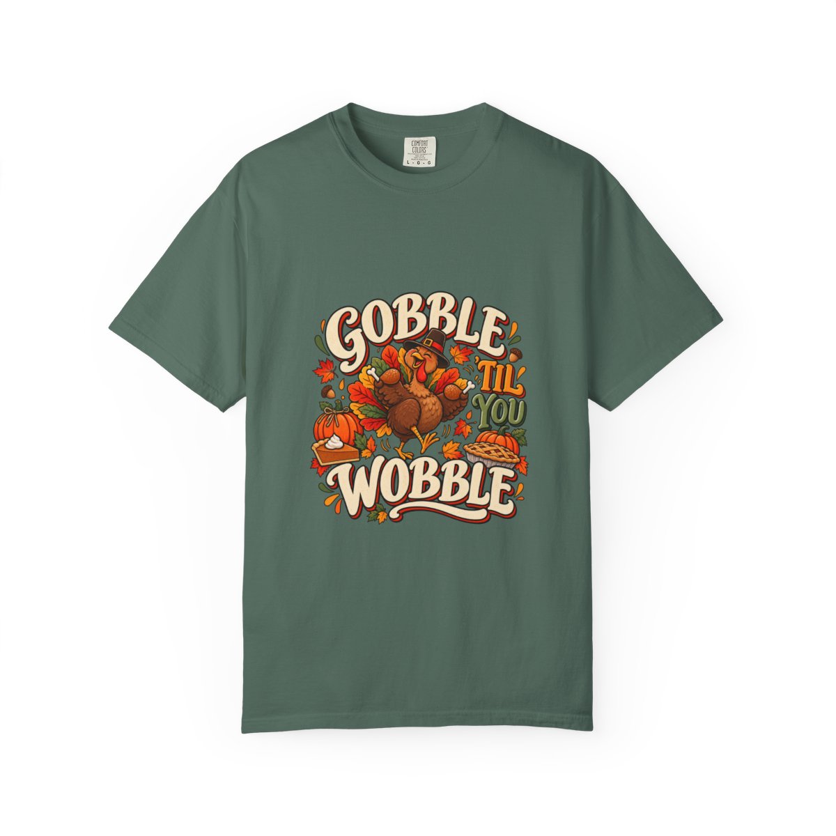 Gobble 'Til You Wobble Thanksgiving Turkey T-shirt | Autumn Pumpkins