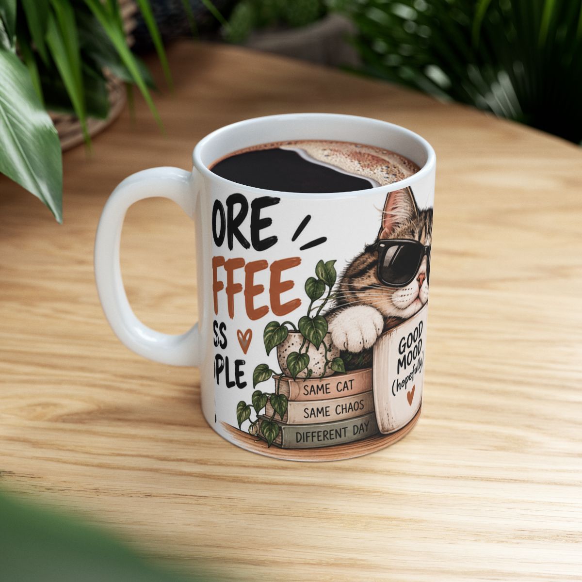 Good Mood (hopefully) Cat Mug | Ceramic Coffee Tea Cup